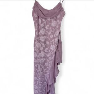 SOLD‼️Urban Outfitters Lavender Slip Dress with Floral Jacquard